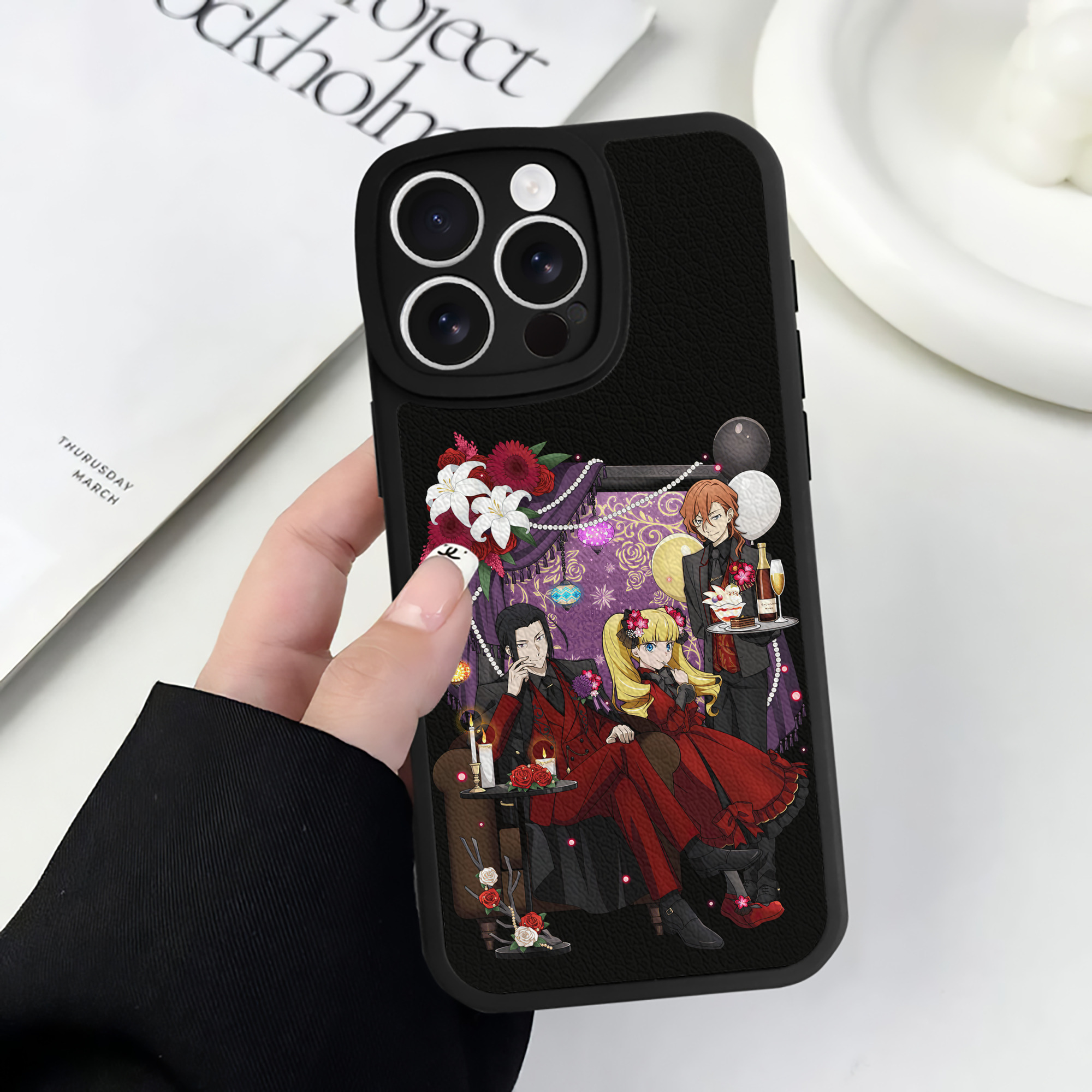（画像用） 文豪ストレイドッグス Bungo Stray Dogs 【iPhone 16シリーズ対応】シリコンスマホケース（レザー調） 材質：シリコン